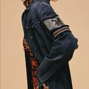 Free People Embellished Military Jacket